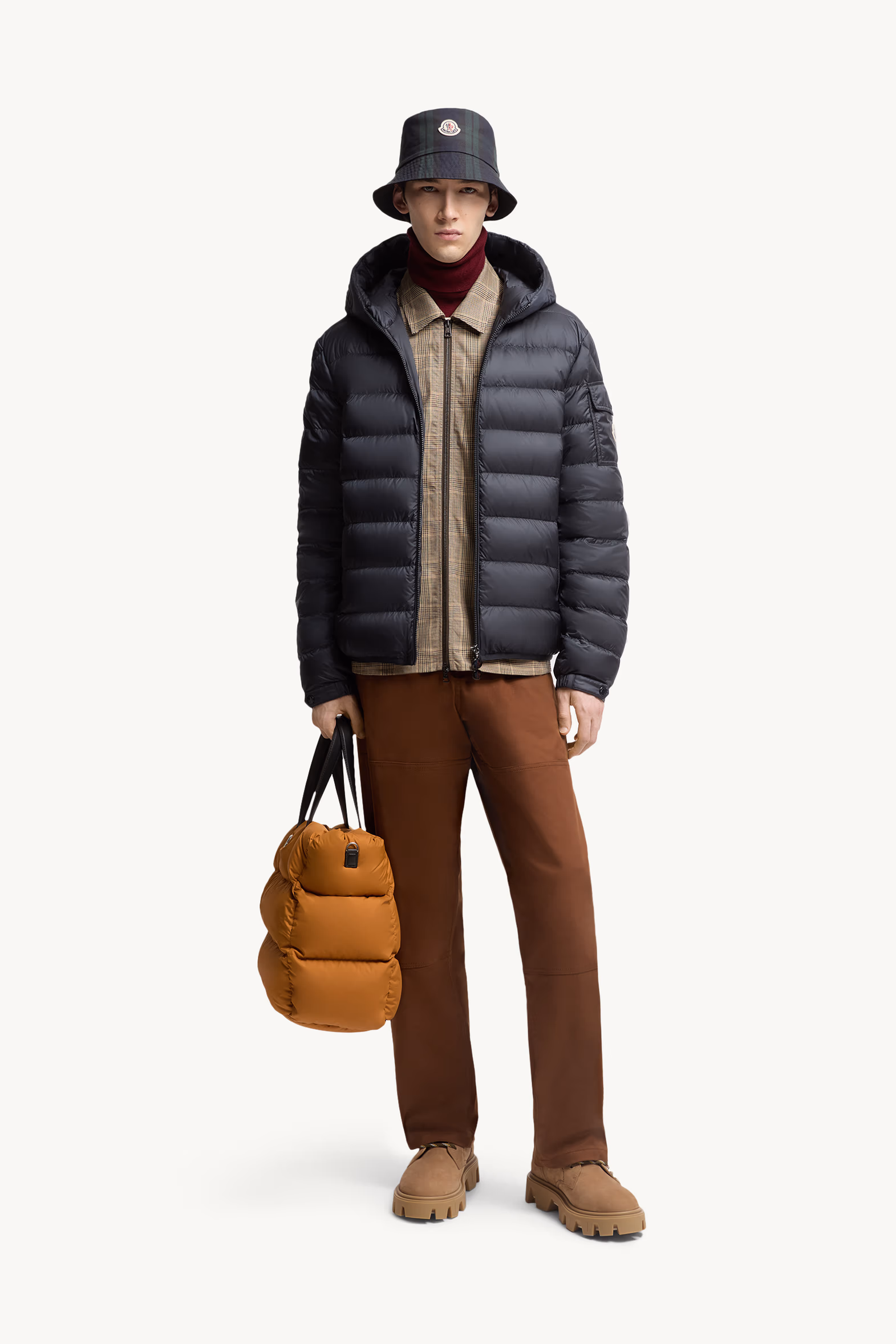 Najan Hooded Short Down Jacket Men Blue Moncler 0